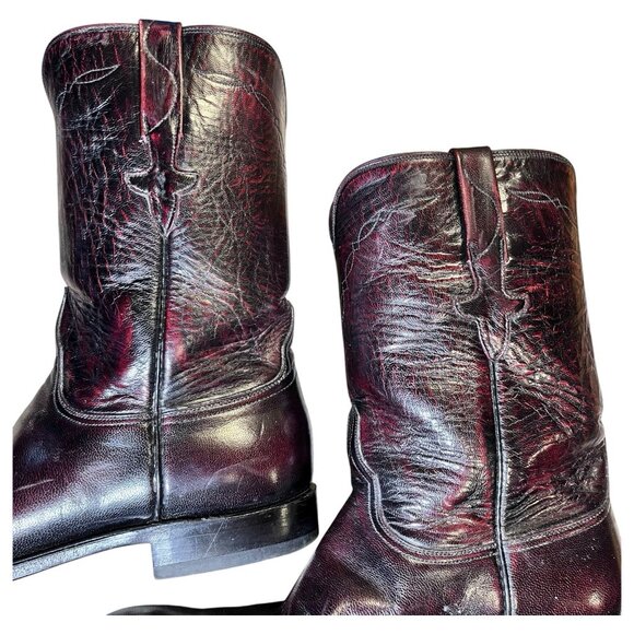 Lucchese Handmade Oxblood Classic Leather Western Boots– Men’s Size 10.5 D - Picture 6 of 16